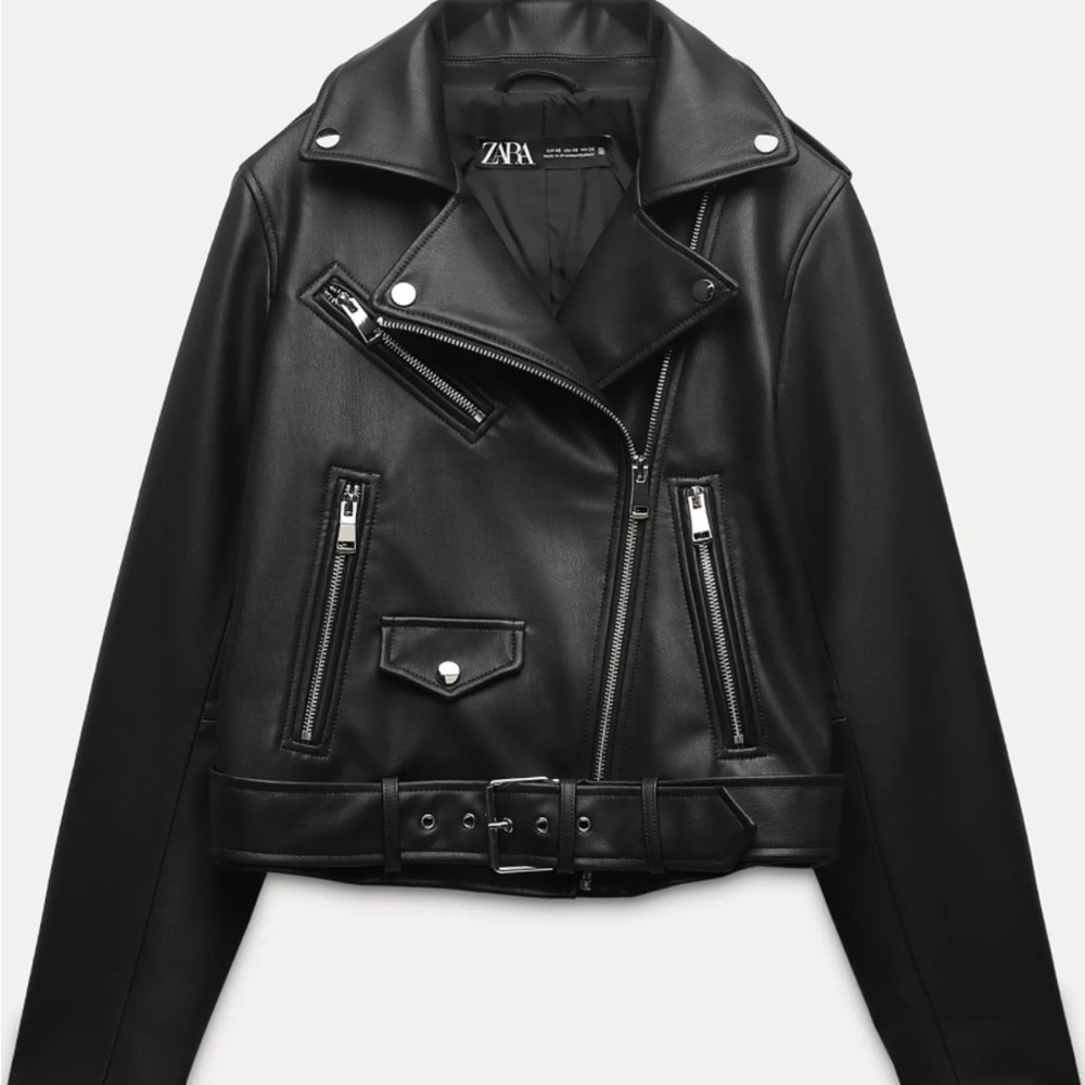 Zara Faux Leather Biker Jacket - image 5